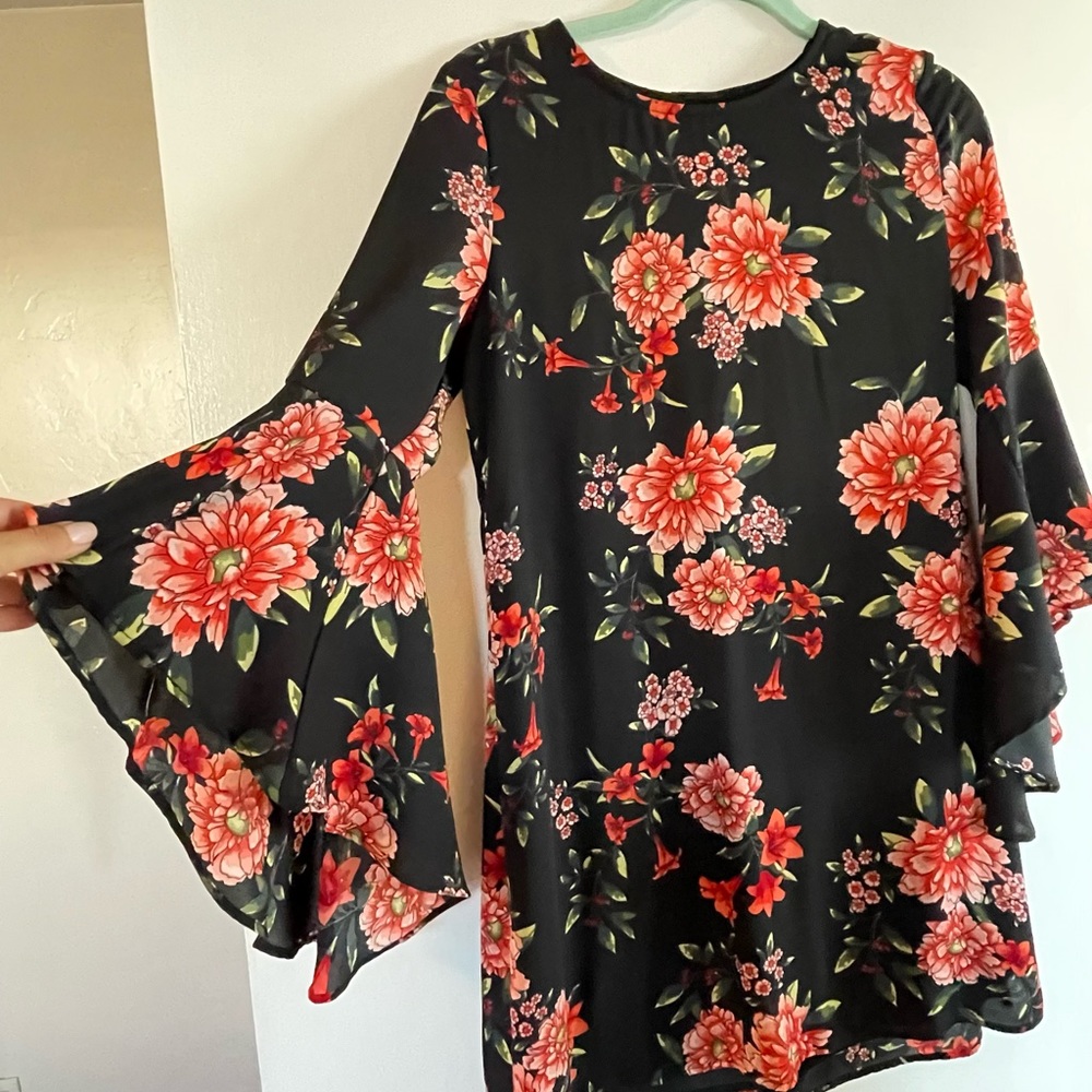 Miami black floral dress